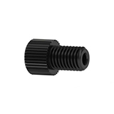 Flangeless Nut Delrin®, Short, 1/4-28 Flat-Bottom, for 1/16" OD Black